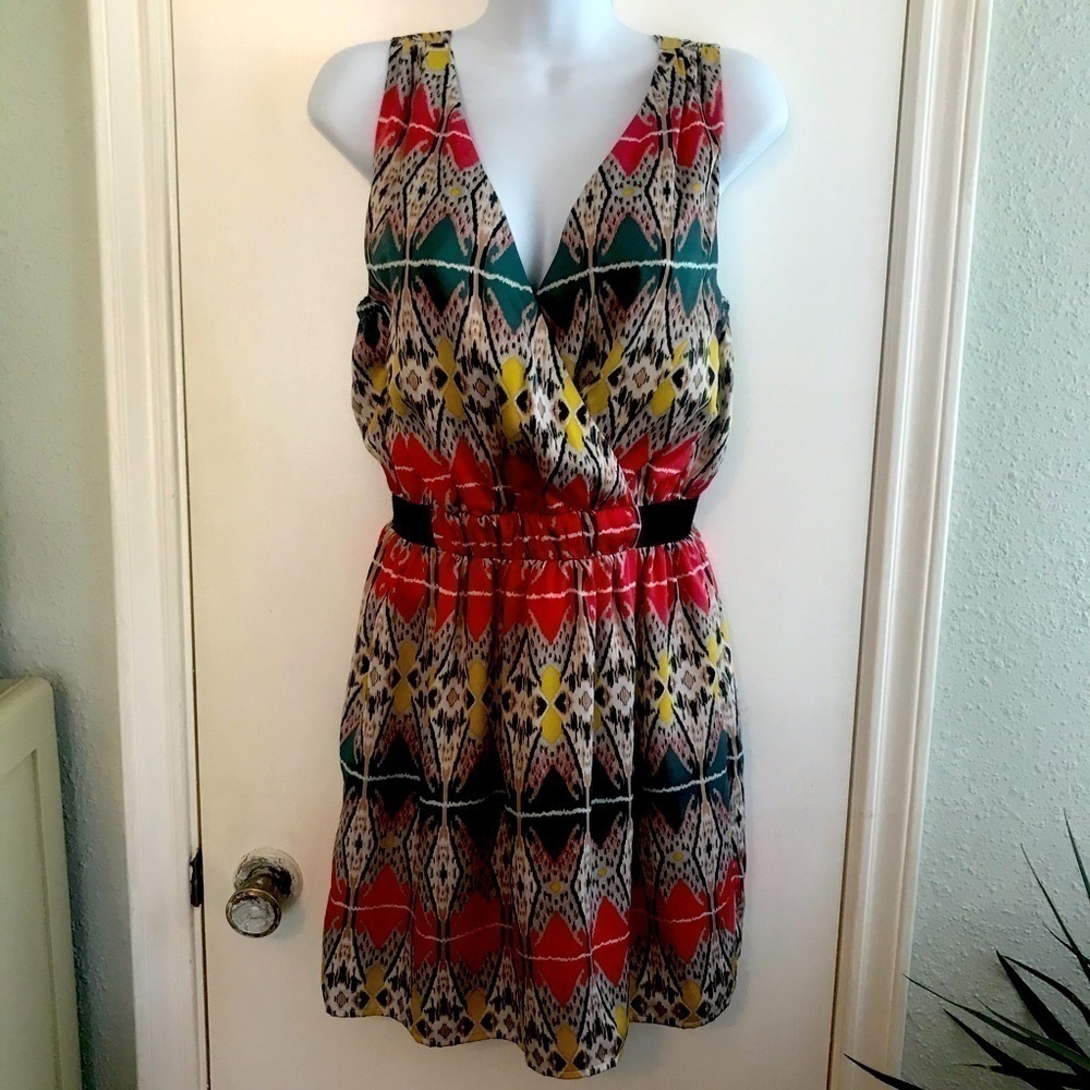 Multi-colored Sleeveless Mini Dress Size Small